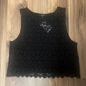 Black Floral Lace Crop Top